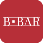 Logo rosso con la scritta B-BAR bianca al centro